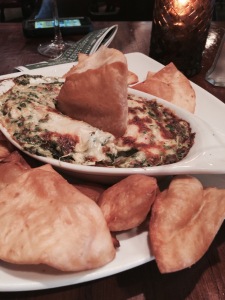 Started with Shrimp, Crab, Spinach and Artichoke dip.  what can I say? Dig in!